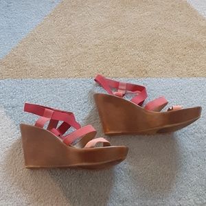 Coral Multicolored Wedge Sandal